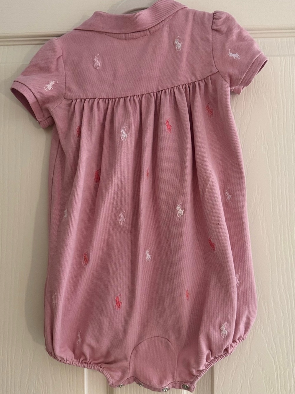 Ralph Lauren Dusty Rose Polo Baby One-Piece - Picture 3 of 3